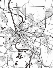 Mannheim City Map black