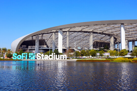 Inglewood (Los Angeles), California &ndash; November 6, 2023: SoFi Stadium, Sports and Entertainment indoor stadium located at 1001 Stadium Dr, Inglewood