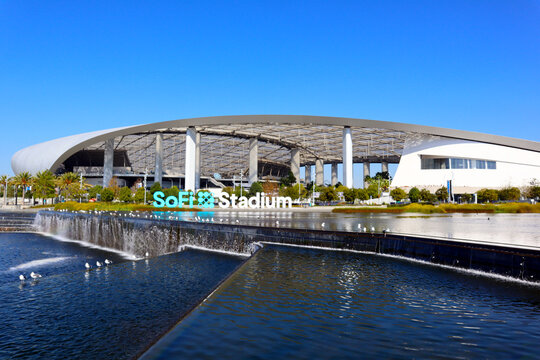 Inglewood (Los Angeles), California &ndash; November 6, 2023: SoFi Stadium, Sports and Entertainment indoor stadium located at 1001 Stadium Dr, Inglewood