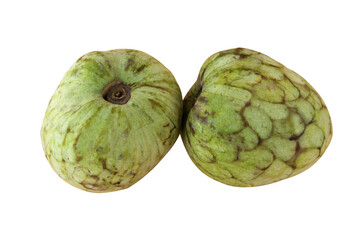 Custard apples on transparent background. Annona squamosa