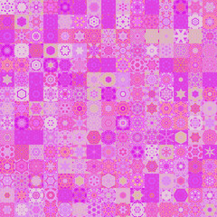 Vibrant purple color tone, vintage concept seamless patterned background.