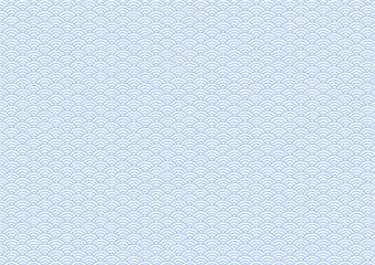 青海波(波模様)のパターン背景　薄水色2
