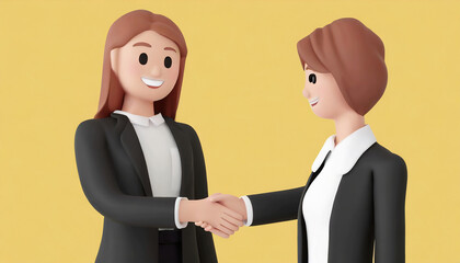 Fototapeta premium The bank's Mortgage Officers shake hands with customers to congratulate them after signing a housing investment loan agreement