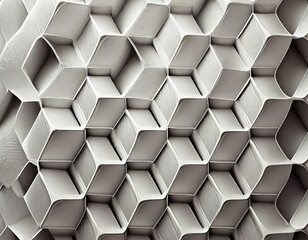 A white honeycomb type pattern with white material. Generative AI.