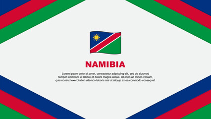Namibia Flag Abstract Background Design Template. Namibia Independence Day Banner Cartoon Vector Illustration. Namibia Template