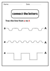 letter a worksheets preschool - writing letter a for kindergarten - line tracing for kindergarten