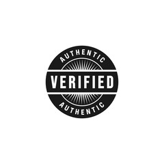 Verified stamp or Authentic label vector isolated. Best verified stamp vector for product packaging design element. Authentic label for packaging design element.