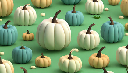 Black and white halloween pumpkin seamless pattern illustration. Fall season harvest vegetable background print for october holiday celebration or thanksgiving event. Decorative hand drawn