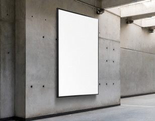 mock up of blank poster large billboard on concrete wall