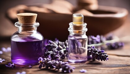 Obraz na płótnie Canvas Aromatherapy and natural remedies - essential oil, lavender, calm and sleep aid