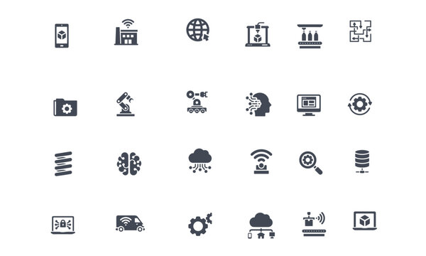 Industry line icons vector design