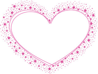 Double Light Pink Love with Pink Sparkling glitter Stars Vector clipart icon #5