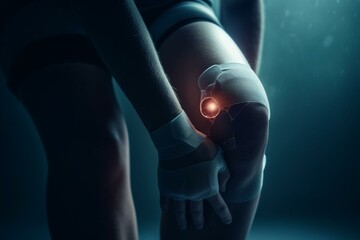 Injured knee concept with medication. Generative AI