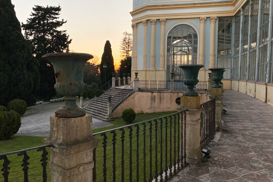 Old historical building at sunset