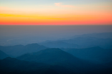 beautiful morning landscape Pha Hua Sing Viewpoint, Phu Thap Buek, Phetchabun Province, Thailand..