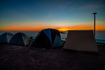 beautiful morning landscape Pha Hua Sing Viewpoint, Phu Thap Buek, Phetchabun Province, Thailand..