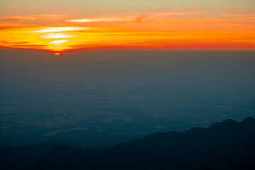 beautiful morning landscape Pha Hua Sing Viewpoint, Phu Thap Buek, Phetchabun Province, Thailand..