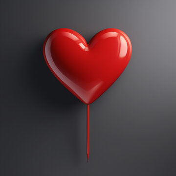 Image of a red love heart with an arrow stuck as a stand. Image created by IA