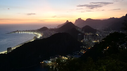 Sunset view from Pão De Açúcar Mountain in Rio de Janeiro, Brazil.
