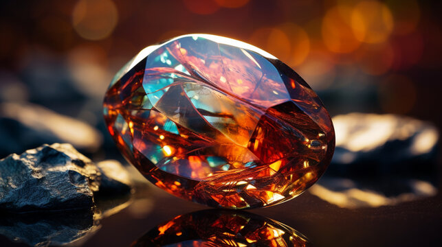Compatibility of Horoscope image,Gemstone is shining,Crystal is  laying on the ground