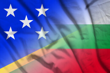 Fototapeta premium Solomon Islands and Bulgaria official flag international negotiation BGR SLB