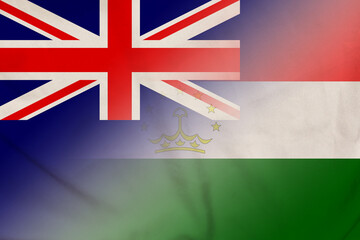 New Zealand and Tajikistan national flag transborder contract TJK NZL