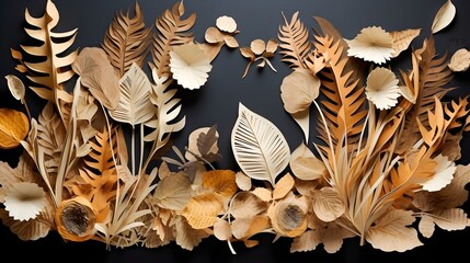 Integrating Torn Cardboard Paper into Nature-Inspired Compositions