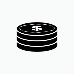 Coin Icon. Money, Investment Symbol  - Vector. 