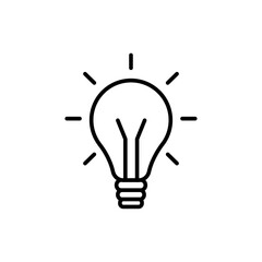 Lightbulb outline icons, minimalist vector illustration ,simple transparent graphic element .Isolated on white background