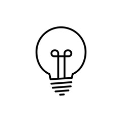 Lightbulb outline icons, minimalist vector illustration ,simple transparent graphic element .Isolated on white background