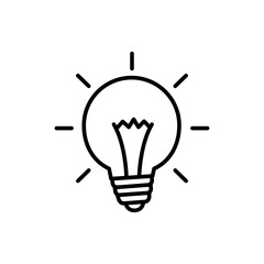Lightbulb outline icons, minimalist vector illustration ,simple transparent graphic element .Isolated on white background
