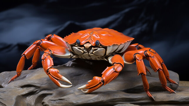 Red clawed crab that lives in the mountains. AI Generative