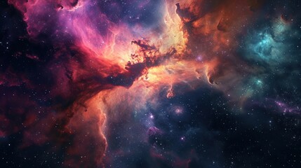 Colorful space galaxy cloud nebula.