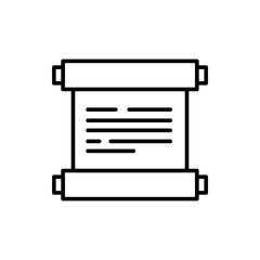 Scrolls outline icons, medieval minimalist vector illustration ,simple transparent graphic element .Isolated on white background