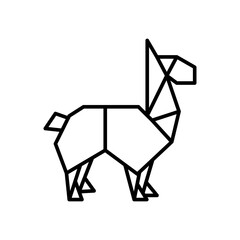 Origami horse outline icons, minimalist vector illustration ,simple transparent graphic element .Isolated on white background