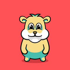 Cute hamster mascot cartoon design