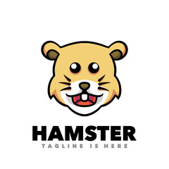 Cute baby Hamster cartoon logo