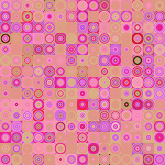 Pastel pink and beige color, geometric mandala shapes, vintage style seamless pattern background.