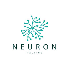 Fototapeta na wymiar Neuron logo simple design network cel technology particles template Illustration