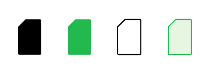 Sim card icon set. dual sim card icon vector
