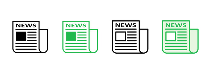 Newspaper icon set. news paper vector sign