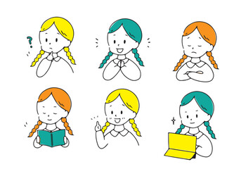 シンプルなカラーの女の子セット