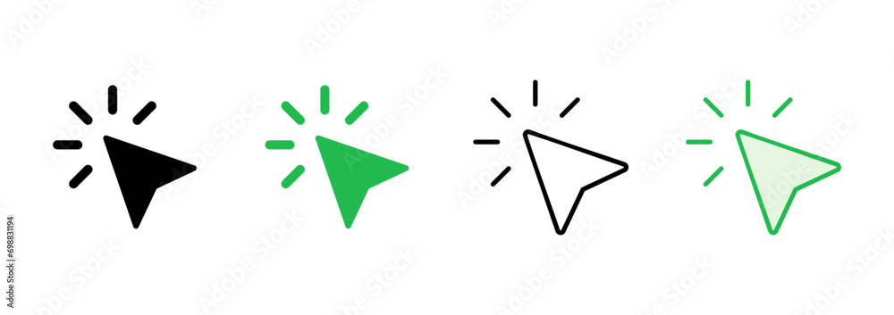 Wall mural click icon set. pointer arrow icon. cursor icon vector
