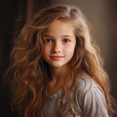 Naklejka premium Portrait of a cute young girl