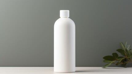 A high-definition photograph of a blank cosmetic bottle mockup, evoking a sense of elegance and the allure of self-care rituals.