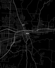 Fotobehang Newark Ohio Map, Detailed Dark Map of Newark Ohio © Ben