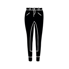 Vector hand drawn doodle sketch black horse riding breeches isolated on white background