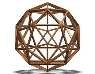 Wireframe Shape Pentakis Dodecahedron 3D print model