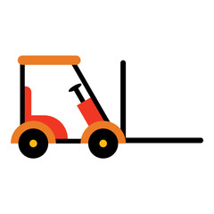 Forklift logistic element. Vector illustration with logistic theme and flat vector style. Editable vector element.