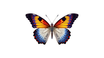 beauty of a colorful butterfly with color transitions. isolated on transparent background.